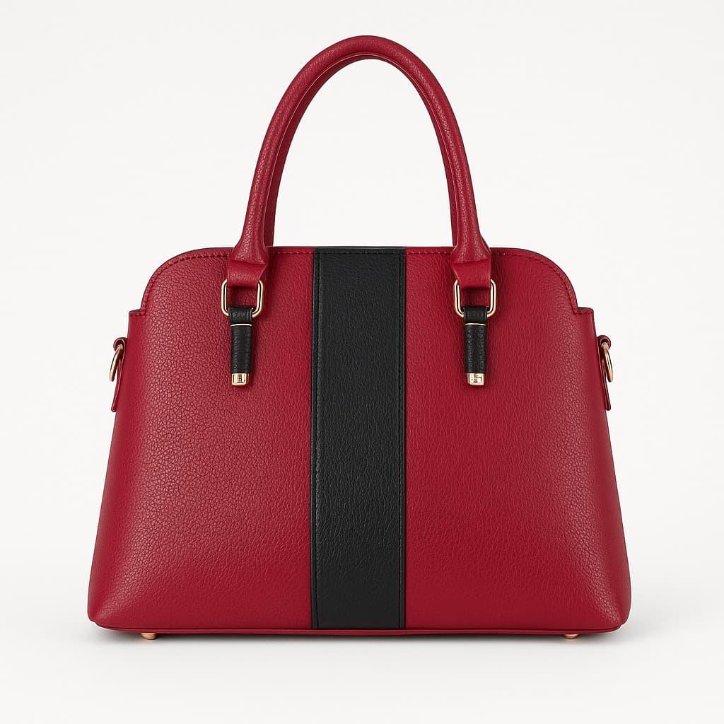 Bags by Bilal Medium Hand Bag - Red & Black